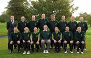 16 September 2010; The Lisburn Golf Club team, back row, left to right, Shane Connolly, Territory Manager Bulmers, Colin Hill, Colin Jeffers, Paul Smyth, Robert Campbell, Malcolm Stewart, John Kelso, Alan Walker, front row, left to right, Chris Cork, Dessie Kerr, Alan Gilmore, Team Vice Captain, Mark Jameson, Club Captain, David Payne, Team Captain, Brian Houston, Barry McQuillian who were defeated by Nenagh Golf Club, Co.Tipperary in the Bulmers Pierce Purcell Shield Semi-Final. Bulmers Cups and Shields Finals 2010, Castlebar Golf Club, Co. Mayo. Picture credit: Ray McManus / SPORTSFILE