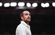 15 August 2016; Scott Evans of Ireland during the Men's Singles Round of 16 match between Scott Evans and Viktor Axelsen at the Riocentro Pavillion 4 Arena during the 2016 Rio Summer Olympic Games in Rio de Janeiro, Brazil. Photo by Stephen McCarthy/Sportsfile