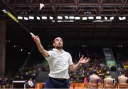 15 August 2016; Scott Evans of Ireland during the Men's Singles Round of 16 match between Scott Evans and Viktor Axelsen at the Riocentro Pavillion 4 Arena during the 2016 Rio Summer Olympic Games in Rio de Janeiro, Brazil. Photo by Stephen McCarthy/Sportsfile
