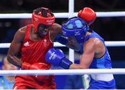 16 August 2016; Nicola Adams of Great Britain, left, exchanges punches with Tetyana Kob of Ukraine during their Women's Flyweight Quarterfinal bout at the Riocentro Pavillion 6 Arena during the 2016 Rio Summer Olympic Games in Rio de Janeiro, Brazil. Photo by Stephen McCarthy/Sportsfile