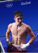 16 August 2016; Michael Conlan of Ireland speaks to the Olympic Broadcasting Service following his Bantamweight Quarterfinal bout with Vladimir Nikitin of Russia at the Riocentro Pavillion 6 Arena during the 2016 Rio Summer Olympic Games in Rio de Janeiro, Brazil. Photo by Stephen McCarthy/Sportsfile