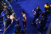 16 August 2016; Michael Conlan of Ireland speaks to RTE following his Bantamweight Quarter final bout with Vladimir Nikitin of Russia at the Riocentro Pavillion 6 Arena during the 2016 Rio Summer Olympic Games in Rio de Janeiro, Brazil. Photo by Stephen McCarthy/Sportsfile