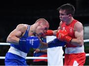 16 August 2016; Michael Conlan of Ireland, right, exchanges punches with Vladimir Nikitin of Russia during their Bantamweight quarter final bout at the Riocentro Pavillion 6 Arena during the 2016 Rio Summer Olympic Games in Rio de Janeiro, Brazil. Photo by Stephen McCarthy/Sportsfile