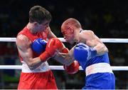 16 August 2016; Michael Conlan of Ireland, left, exchanges punches with Vladimir Nikitin of Russia during their Bantamweight quarter final bout at the Riocentro Pavillion 6 Arena during the 2016 Rio Summer Olympic Games in Rio de Janeiro, Brazil. Photo by Stephen McCarthy/Sportsfile