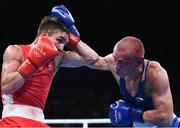 16 August 2016; Michael Conlan of Ireland, left, exchanges punches with Vladimir Nikitin of Russia during their Bantamweight quarter final bout at the Riocentro Pavillion 6 Arena during the 2016 Rio Summer Olympic Games in Rio de Janeiro, Brazil. Photo by Stephen McCarthy/Sportsfile