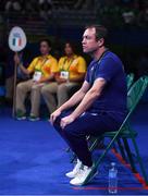 16 August 2016; Team Ireland coach Eddie Bolger during the Bantamweight quarter final bout between Michael Conlan of Ireland and Vladimir Nikitin of Russia at the Riocentro Pavillion 6 Arena during the 2016 Rio Summer Olympic Games in Rio de Janeiro, Brazil. Photo by Stephen McCarthy/Sportsfile