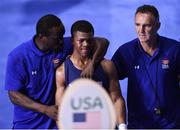 16 August 2016; Gary Russell of USA, following his Light Welterweight Quarterfinal bout defeat to Fazliddin Gaibnazarov of Uzbekistan at the Riocentro Pavillion 6 Arena during the 2016 Rio Summer Olympic Games in Rio de Janeiro, Brazil. Photo by Stephen McCarthy/Sportsfile