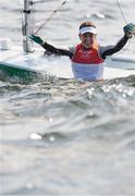 16 August 2016; Annalise Murphy of Ireland celebrates after winning a silver medal in the Women's Laser Radial Medal race on the Pao de Acucar course, Copacabana, during the 2016 Rio Summer Olympic Games in Rio de Janeiro, Brazil. Photo by David Branigan/Sportsfile