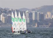 16 August 2016; Annalise Murphy of Ireland in action in the Women's Laser Radial Medal race on the Pao de Acucar course, Copacabana, during the 2016 Rio Summer Olympic Games in Rio de Janeiro, Brazil. Photo by David Branigan/Sportsfile
