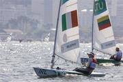 16 August 2016; Annalise Murphy of Ireland in action in the Women's Laser Radial Medal race on the Pao de Acucar course, Copacabana, during the 2016 Rio Summer Olympic Games in Rio de Janeiro, Brazil. Photo by David Branigan/Sportsfile