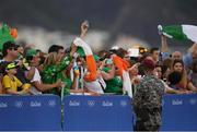 16 August 2016; Friends and family of Ireland's Annalise Murphy during the medal ceremony after the Women's Laser Radial Medal race on the Pão de Açúcar course, Copacabana, during the 2016 Rio Summer Olympic Games in Rio de Janeiro, Brazil. Photo by Ramsey Cardy/Sportsfile