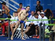 16 August 2016; Oliver Dingley of Ireland watches the scoreboard during the Men's 3m springboard final at the Maria Lenk Aquatics Centre during the 2016 Rio Summer Olympic Games in Rio de Janeiro, Brazil. Photo by Stephen McCarthy/Sportsfile