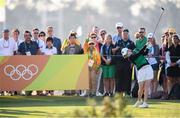 17 August 2016; Leona Maguire of Ireland tees off on the 1st during the opening round of the women's golf at the Olympic Golf Course during the 2016 Rio Summer Olympic Games in Rio de Janeiro, Brazil. Photo by Stephen McCarthy/Sportsfile