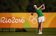 17 August 2016; Leona Maguire of Ireland tees off on the 3rd during the opening round of the women's golf at the Olympic Golf Course during the 2016 Rio Summer Olympic Games in Rio de Janeiro, Brazil. Photo by Stephen McCarthy/Sportsfile
