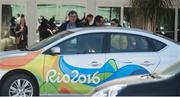 17 August 2016; William O’Brien, 1st Vice-President, Olympic Council of Ireland, arrives at the Hospital Samaritano Barra in Rio de Janeiro, Brazil. Photo by Brendan Moran/Sportsfile