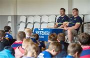 17 August 2016; Leinster Rugby players Cian Healy and Tadgh Furlong speaking to young players at the Bank of Ireland Leinster Rugby Camp at Clontarf FC, Castle Avenue, Clontarf, Dublin. Photo by Eóin Noonan/Sportsfile