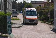 17 August 2016; A general view of an ambulance outside the Hospital Samaritano Barra in Rio de Janeiro, Brazil. Photo by Brendan Moran/Sportsfile