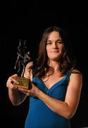 6 November 2010; Kilkenny's Anne Dalton with her 2010 Camogie All-Star award at the 2010 Camogie All-Stars in association with O’Neills. Citywest Hotel, Saggart, Co. Dublin. Picture credit: Stephen McCarthy / SPORTSFILE