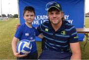 17 August 2016; Leinster's Jordi Murphy with Liam King, age 7, from Bray, Co Wicklow, at the Bank of Ireland Leinster Rugby Camp at Blackrock College RFC, Stradbrook Road, Blackrock, Co Dublin. Photo by Piaras Ó Mídheach/Sportsfile