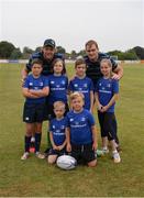 17 August 2016; Leinster Rugby's Jordi Murphy, left, and Rhys Ruddock, with participants, back row, from left, Paul Baviera, age 10, from Foxrock, Síofra Power, age 10, from Monkstown, Patrick Jones, age 8, from Dun Laoghaire and Lucy McCullagh, age 12, from Monkstown. Front row, from left, Cian Power, age 6, from Monkstown, and Olibhear Fahey, age 8, from Avondale Road, at the Bank of Ireland Leinster Rugby Camp at Blackrock College RFC, Stradbrook Road, Blackrock, Co Dublin. Photo by Piaras Ó Mídheach/Sportsfile