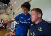 17 August 2016; Leinster Rugby player Tadgh Furlong poses for a selfie with Conor Mcgoey age 12 from co. Louth at the Bank of Ireland Leinster Rugby Camp at Clontarf FC, Castle Avenue, Clontarf, Dublin. Photo by Eóin Noonan/Sportsfile