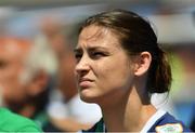 18 August 2016; Katie Taylor of Ireland ahead of the Men's 400m hurdles final in the Olympic Stadium, Maracanã, during the 2016 Rio Summer Olympic Games in Rio de Janeiro, Brazil. Photo by Brendan Moran/Sportsfile
