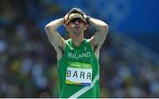 18 August 2016; Thomas Barr of Ireland after crossing the line in 4th place with a new Irish record of 47.97 during the Men's 400m hurdles final in the Olympic Stadium, Maracanã, during the 2016 Rio Summer Olympic Games in Rio de Janeiro, Brazil. Photo by Brendan Moran/Sportsfile