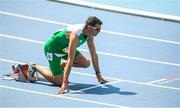 18 August 2016; Thomas Barr of Ireland ahead of the Men's 400m hurdles final in the Olympic Stadium, Maracanã, during the 2016 Rio Summer Olympic Games in Rio de Janeiro, Brazil. Photo by Ramsey Cardy/Sportsfile