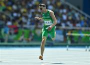 18 August 2016; Thomas Barr of Ireland crosses the line in 4th place with a new Irish record of 47.97 during the Men's 400m hurdles final in the Olympic Stadium, Maracanã, during the 2016 Rio Summer Olympic Games in Rio de Janeiro, Brazil. Photo by Brendan Moran/Sportsfile