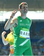 18 August 2016; Thomas Barr of Ireland reacts after finishing in 4th place with a new Irish record of 47.97 during the Men's 400m hurdles final in the Olympic Stadium, Maracanã, during the 2016 Rio Summer Olympic Games in Rio de Janeiro, Brazil. Photo by Brendan Moran/Sportsfile