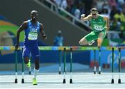 18 August 2016; Thomas Barr of Ireland, right, and Kerron Clement of USA in action during the Men's 400m hurdles final in the Olympic Stadium, Maracanã, during the 2016 Rio Summer Olympic Games in Rio de Janeiro, Brazil. Photo by Brendan Moran/Sportsfile