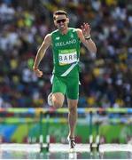 18 August 2016; Thomas Barr of Ireland in action during the Men's 400m hurdles final where he finished in 4th place with a new Irish record of 47.97 in the Olympic Stadium, Maracanã, during the 2016 Rio Summer Olympic Games in Rio de Janeiro, Brazil. Photo by Brendan Moran/Sportsfile