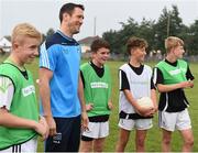18 August 2016; Dublin senior footballers Denis Bastick joined U14s from Fingal Ravens GAA Club for a training session organised by Aer Lingus - Official Airline to Dublin GAA. Fingal Ravens GAA Club were given the opportunity to train with their heroes after being selected as the winner of an Aer Lingus staff competition where employees had the chance to nominate their local GAA club. St. David’s CBS, Artane, Dublin. Photo by Cody Glenn/Sportsfile