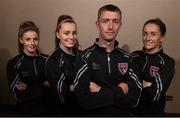 19 August 2016; Wexford Youths WFC manager Gary Hunt with players, from left, Linda Douglas, Lauren Dwyer and team captain Kylie Murphy during a media day at the Talbot Hotel in Wexford. Photo by Matt Browne/Sportsfile