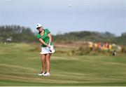 20 August 2016; Stephanie Meadow of Ireland chips onto the 9th green during the final round of the women's golf at the Olympic Golf Course, Barra de Tijuca, during the 2016 Rio Summer Olympic Games in Rio de Janeiro, Brazil. Photo by Stephen McCarthy/Sportsfile