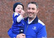 20 August 2016; Leinster supporters Ciarán Ennis and his son Bobby Ennis, age 8 months, from Rathfarnham, Co Dublin, at the Pre-Season Friendly game between Leinster and Gloucester at Tallaght Stadium in Tallaght, Co Dublin. Photo by Cody Glenn/Sportsfile
