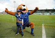 20 August 2016; Leinster supporter Kian Maguire, from Clondalkin, Co Dublin, with Leo The Lion at the Pre-Season Friendly game between Leinster and Gloucester at Tallaght Stadium in Tallaght, Co Dublin. Photo by Cody Glenn/Sportsfile