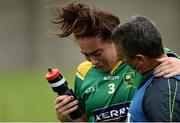 20 August 2016; Aislinn Desmond of Kerry is comforted by a member of backroom staff after the TG4 Ladies Football All-Ireland Senior Championship Quarter-Final game between Monaghan and Kerry at St Brendan's Park in Birr, Co Offaly. Photo by Sam Barnes/Sportsfile