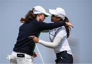 20 August 2016; Leona Maguire of Ireland with Ariya Jutanugarn of Thailand after the final round of the women's golf at the Olympic Golf Course, Barra de Tijuca, during the 2016 Rio Summer Olympic Games in Rio de Janeiro, Brazil. Photo by Stephen McCarthy/Sportsfile