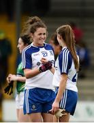 20 August 2016; Muireann Atkinson, left, and Lauren Jones of Monaghan celebrate after the TG4 Ladies Football All-Ireland Senior Championship Quarter-Final game between Monaghan and Kerry at St Brendan's Park in Birr, Co Offaly. Photo by Sam Barnes/Sportsfile