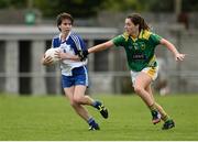 20 August 2016; Cora Courtney of Monaghan in action against Kate O'Sullivan of Kerry during the TG4 Ladies Football All-Ireland Senior Championship Quarter-Final game between Monaghan and Kerry at St Brendan's Park in Birr, Co Offaly. Photo by Sam Barnes/Sportsfile