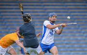 20 August 2016; Patrick Curran of Waterford in action against Colin Heyden, right, and Paddy Burke of Antrim the Bord Gáis Energy GAA Hurling U21 Championship Semi-Final game between Antrim and Waterford at Semple Stadium in Thurles, Co Tipperary. Photo by Piaras Ó Mídheach/Sportsfile