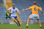 20 August 2016; Patrick Curran of Waterford in action against Paddy Burke of Antrim during the Bord Gáis Energy GAA Hurling U21 Championship Semi-Final game between Antrim and Waterford at Semple Stadium in Thurles, Co Tipperary. Photo by Piaras Ó Mídheach/Sportsfile