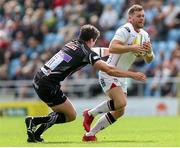 20 August 2016; Darren Cave of Ulster is tackled by Ian Whitten of Exeter Chiefs during a pre-season friendly match at Sandy Park, Exeter. Photo by John Dickson/Sportsfile