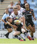 20 August 2016; Stuart McCloskey of Ulster is tackled by Will Chudley of Exeter Chiefs during a pre-season friendly match at Sandy Park, Exeter. Photo by John Dickson/Sportsfile