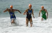 20 August 2016; Aileen Reid, right, of Ireland competing in the Women's Triathlon at Fort Copacobana during the 2016 Rio Summer Olympic Games in Rio de Janeiro, Brazil. Photo by Ramsey Cardy/Sportsfile