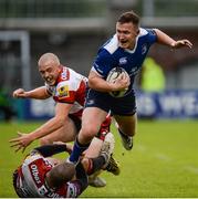 20 August 2016; Rory O'Loughlin of Leinster is tackled by Elliot Creed, behind and Cameron Orr of Gloucester during a Pre-Season Friendly game between Leinster and Gloucester at Tallaght Stadium in Tallaght, Co Dublin. Photo by Seb Daly/Sportsfile
