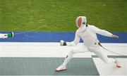 20 August 2016; Arthur Lanigan O'Keeffe of Ireland competing in the fencing bonus round of the Men's Modern Pentathlon at the Youth Arena in Deodora during the 2016 Rio Summer Olympic Games in Rio de Janeiro, Brazil. Photo by Brendan Moran/Sportsfile
