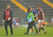 20 August 2016; Conor Whelan of Galway is helped off the field by Galway medical staff during the Bord Gáis Energy GAA Hurling U21 Championship Semi-Final game between Dublin and Galway at Semple Stadium in Thurles, Co Tipperary. Photo by Eóin Noonan/Sportsfile