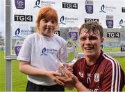 20 August 2016; Brian Molloy of Galway is presented with the Bord Gáis Energy Man of the Match award by Keira Magrane, age 7, from Naul, Dublin, who won the honour to present the award through the Bord Gáis Energy Rewards club, following the Bord Gáis Energy GAA Hurling U21 Championship Semi-Final game between Dublin v Galway at Semple Stadium in Thurles, Co Tipperary. Photo by Piaras Ó Mídheach/Sportsfile